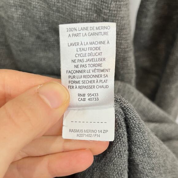 HORNY TOAD & Co  Size XL Rasmus Merino Wool 1/4 Zip Pullover Sweater Gray - Picture 8 of 8